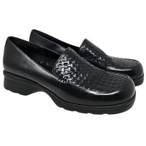 Vintage Y2K Bearpaw 8.5 Woven Leather Chunky Loafer Goth Grunge Punk Lug